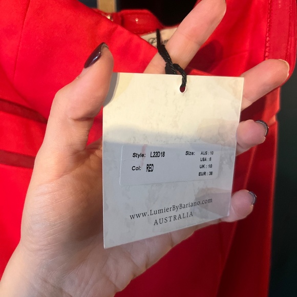 NWT Lumier by Bariano Red Mini Dress Size: Small - Picture 9 of 9